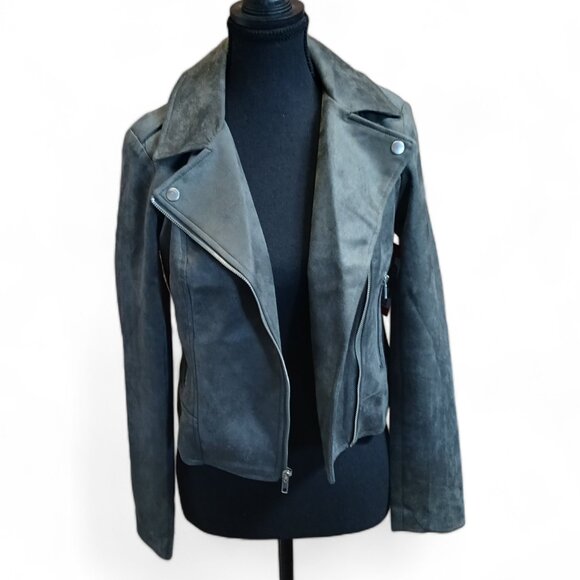 BB Dakota x Steve Madden Imitation Green Faux Suede Moto Jacket NWT Si… - Picture 10 of 16